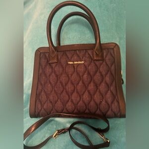 Vera Bradley Quilted Navy Satchel with Strap NWOT